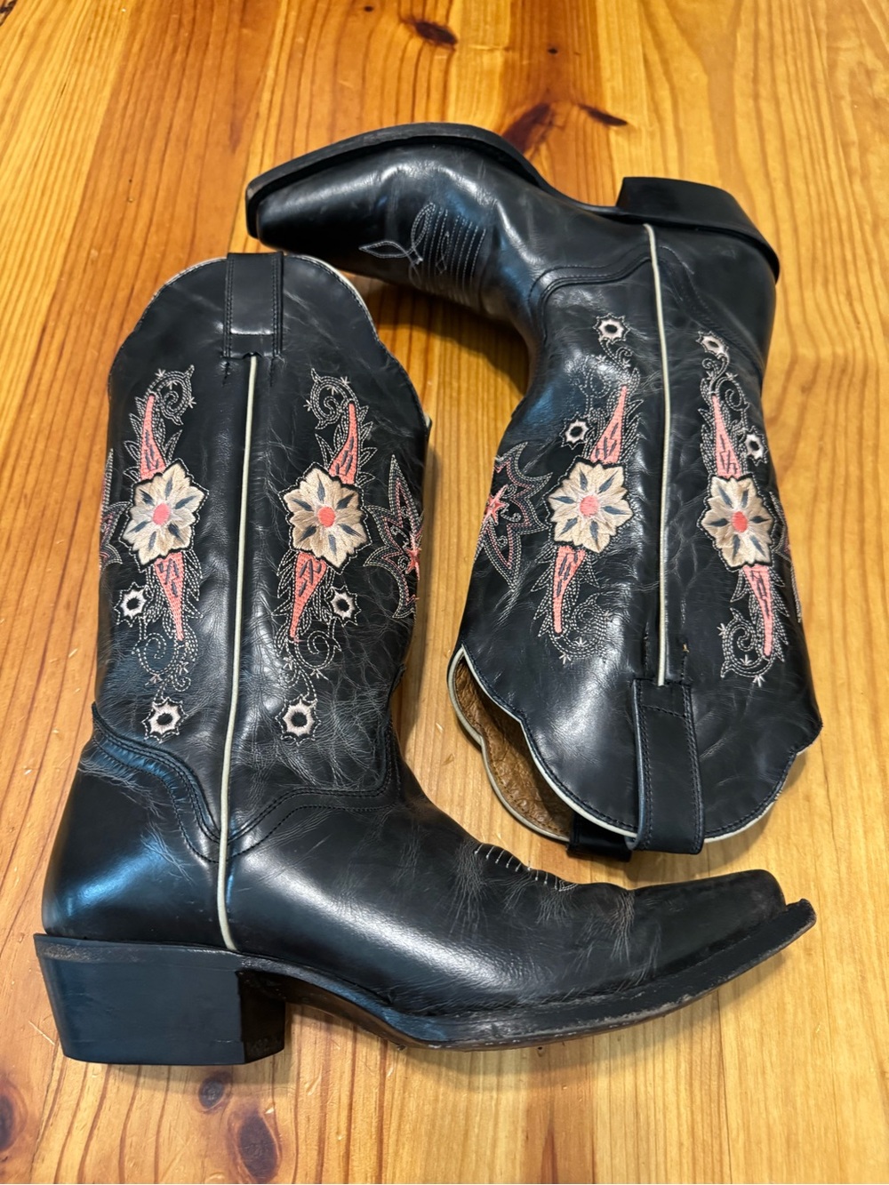 JB Dillon Women's Leather Embroidered Cowboy Boots Size 8B #JBW2322 - Picture 9 of 16